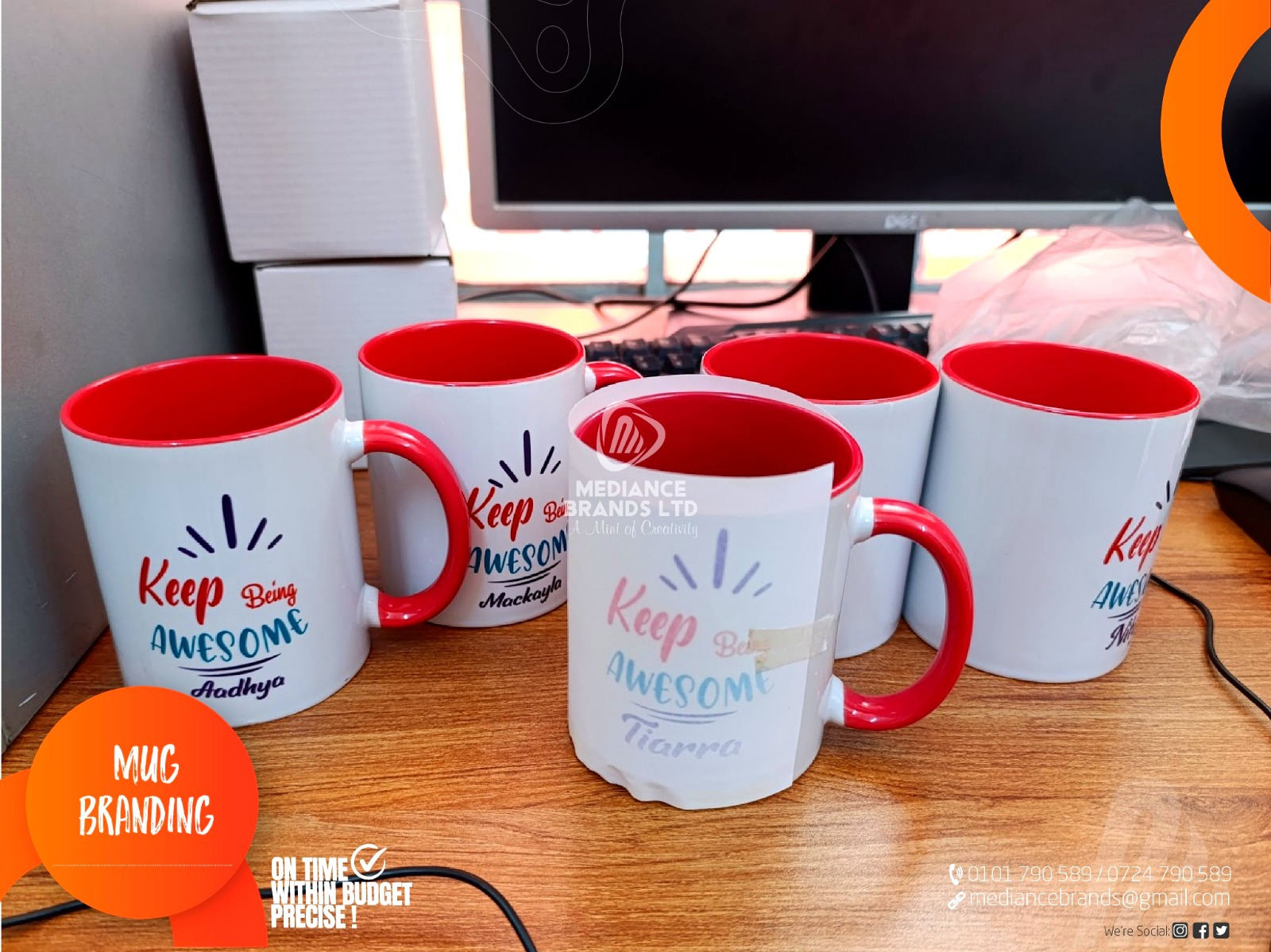 Custom branded merchandise produced by Mediance Brands